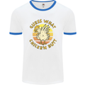 Guess What Chicken Butt Funny Farm Mens Ringer T-Shirt White/Royal Blue