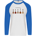 A Set of Mandolins Mens L/S Baseball T-Shirt White/Royal Blue