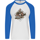 A Steampunk Fish Mens L/S Baseball T-Shirt White/Royal Blue