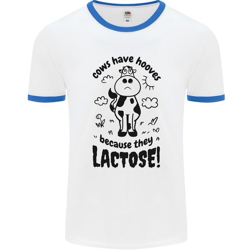 Cows Have Hooves Because They Lack Toes Mens Ringer T-Shirt White/Royal Blue