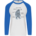 The Anatomy of Bigfoot Mens L/S Baseball T-Shirt White/Royal Blue