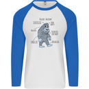 The Anatomy of Bigfoot Mens L/S Baseball T-Shirt White/Royal Blue