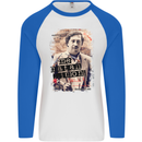 Pablo Escobar Me Matan Limon Mens L/S Baseball T-Shirt White/Royal Blue