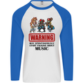 Music Festival Beer Alcohol Gig Dance Rock Mens L/S Baseball T-Shirt White/Royal Blue