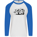 Rhino Ecology Rhinoceroses Mens L/S Baseball T-Shirt White/Royal Blue