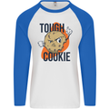 A Tough Cookie MMA Mixed Martial Arts Funny Mens L/S Baseball T-Shirt White/Royal Blue