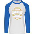 I Brew Beer What's Your Superpower? Alcohol Mens L/S Baseball T-Shirt White/Royal Blue