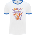 Worlds Okayest Mom Mothers Day Mummy Mens Ringer T-Shirt White/Royal Blue