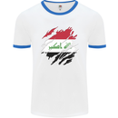Torn Iraq Flag Iraqi Day Football Mens Ringer T-Shirt White/Royal Blue
