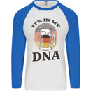 German Beer It's in My DNA Funny Germany Mens L/S Baseball T-Shirt White/Royal Blue