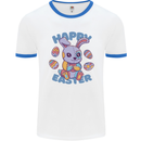 Happy Easter Bunny Mens Ringer T-Shirt White/Royal Blue
