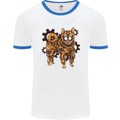 Shiba Inu Steampunk Dog Mens Ringer T-Shirt White/Royal Blue