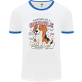 Beagle Anatomy Funny Dog Mens Ringer T-Shirt White/Royal Blue