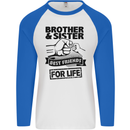 Brother & Sister Best Friends Siblings Mens L/S Baseball T-Shirt White/Royal Blue