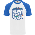 Never Forget Your Roots African Black Lives Matter Mens S/S Baseball T-Shirt White/Royal Blue