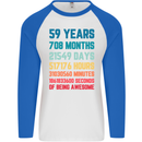 59th Birthday 59 Year Old Mens L/S Baseball T-Shirt White/Royal Blue