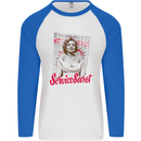 Service Secret Fashion Mens L/S Baseball T-Shirt White/Royal Blue