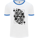 Sniper Card Military Army Special Forces Mens Ringer T-Shirt White/Royal Blue