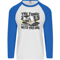 Blacksmith the Forge is Strong With This One Mens L/S Baseball T-Shirt White/Royal Blue