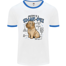 Shar Pei Anatomy Funny Dog Mens Ringer T-Shirt White/Royal Blue