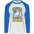 Easily Distracted by Bird Watching Mens L/S Baseball T-Shirt White/Royal Blue