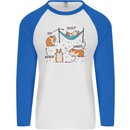 Hamster Eat Sleep Wheek Repeat Funny Mens L/S Baseball T-Shirt White/Royal Blue