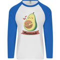 Mamacado New Baby Pregnancy Pregnant Mens L/S Baseball T-Shirt White/Royal Blue