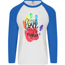 LGBT Same Love Same Rights Gay Pride Day Mens L/S Baseball T-Shirt White/Royal Blue