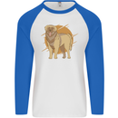 A Leonberger Dog Mens L/S Baseball T-Shirt White/Royal Blue