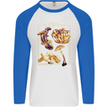 Mushroom Species Mycology Foraging Mens L/S Baseball T-Shirt White/Royal Blue