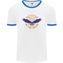 Land of the Free USA Veteran Independence Day Mens Ringer T-Shirt White/Royal Blue