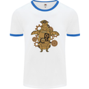 A Steampunk Penguin Mens Ringer T-Shirt White/Royal Blue
