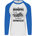 Some Grandpas Funny Biker Motorbike Bike Mens L/S Baseball T-Shirt White/Royal Blue