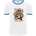 Pew Pew Bananafakas Bananas Monkey Mens Ringer T-Shirt White/Royal Blue