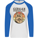 A German Shepherd Dog Dad Mens L/S Baseball T-Shirt White/Royal Blue