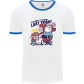 Christmas Santa Naughty List Funny Xmas Mens Ringer T-Shirt White/Royal Blue