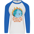 When I Die Funny Climate Change Mens L/S Baseball T-Shirt White/Royal Blue