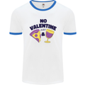 Anti Valentines Day Just Pizza & Wine Mens Ringer T-Shirt White/Royal Blue