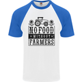 No Food Without Farmers Farming Mens S/S Baseball T-Shirt White/Royal Blue