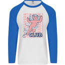 Anti Valentines Day Club Mens L/S Baseball T-Shirt White/Royal Blue