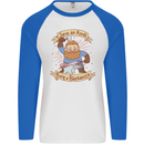 Save an Anvil Bang a Blacksmith Mens L/S Baseball T-Shirt White/Royal Blue