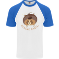Beagle Bagel Funny Dog Mens S/S Baseball T-Shirt White/Royal Blue