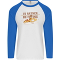 Gyrocopter Rather Be Flying Mens L/S Baseball T-Shirt White/Royal Blue
