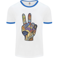 Vacation Peace Gesture Holiday Travel Mens Ringer T-Shirt White/Royal Blue