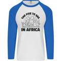 The Five Wild Animas to See in Africa Mens L/S Baseball T-Shirt White/Royal Blue