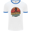 Baseball Summer Mens Ringer T-Shirt White/Royal Blue