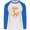 Anatomy of a Fox Funny Foxes Mens L/S Baseball T-Shirt White/Royal Blue