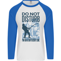 Fishing Do Not Disturb Funny Fisherman Mens L/S Baseball T-Shirt White/Royal Blue