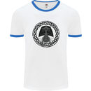 A Viking Ship Mens Ringer T-Shirt White/Royal Blue