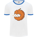 Retro Video Games Halloween Pumpkin Funny Mens Ringer T-Shirt White/Royal Blue